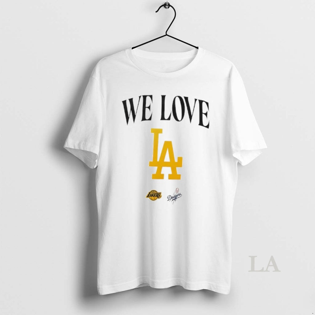 Original We Love La Lakers And Dodgers Logo Shirt Hoodie Sweatshirt | PurePodTees.com