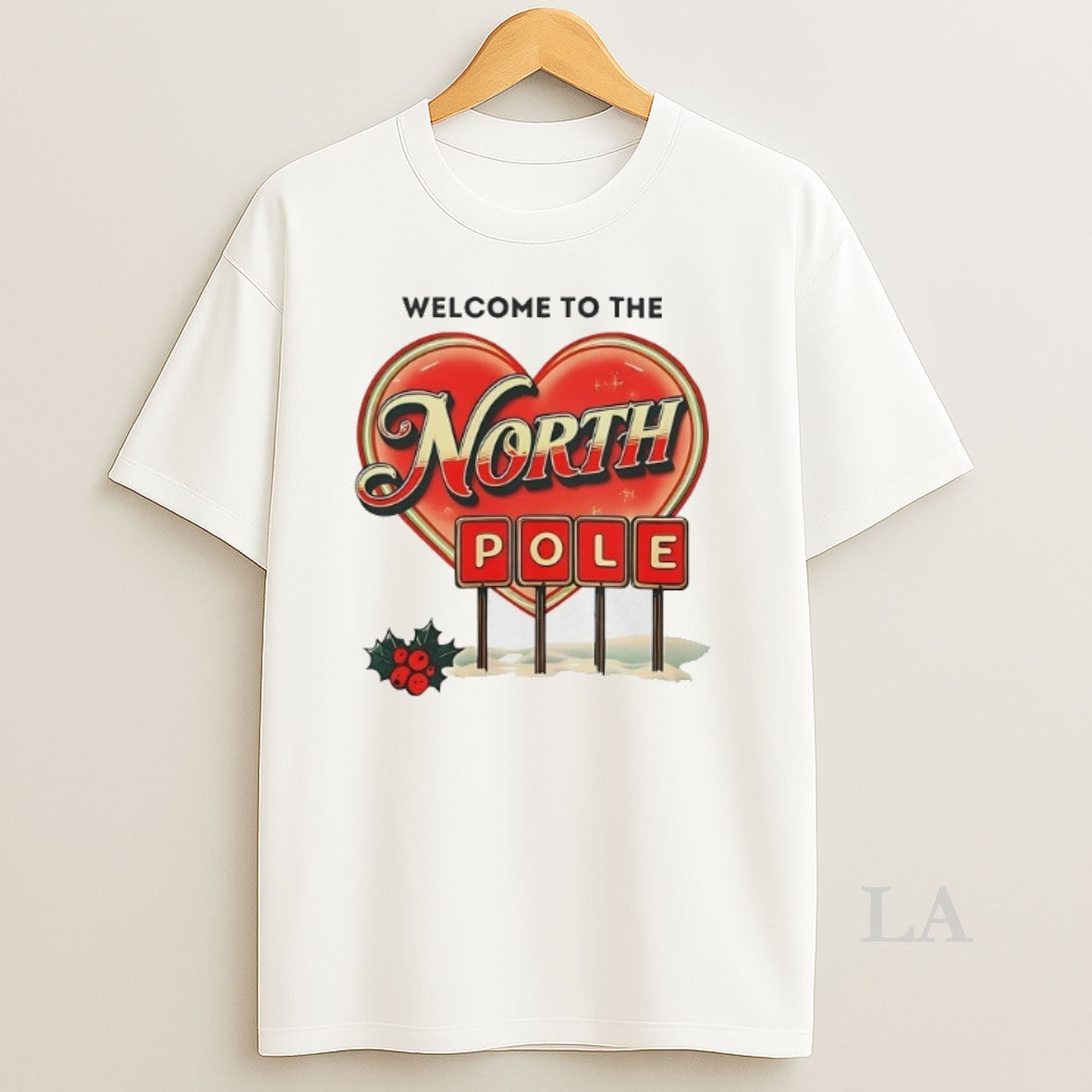 Original Welcome To The North Pole Holly Christmas Shirt Hoodie Sweatshirt | PurePodTees.com