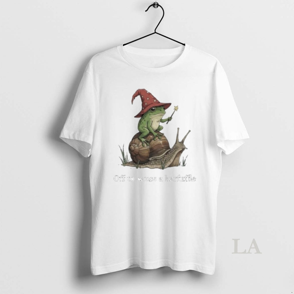 Original Whimsical Wizard Frog Off To Cause A Kerfuffle Shirt Hoodie Sweatshirt | PurePodTees.com