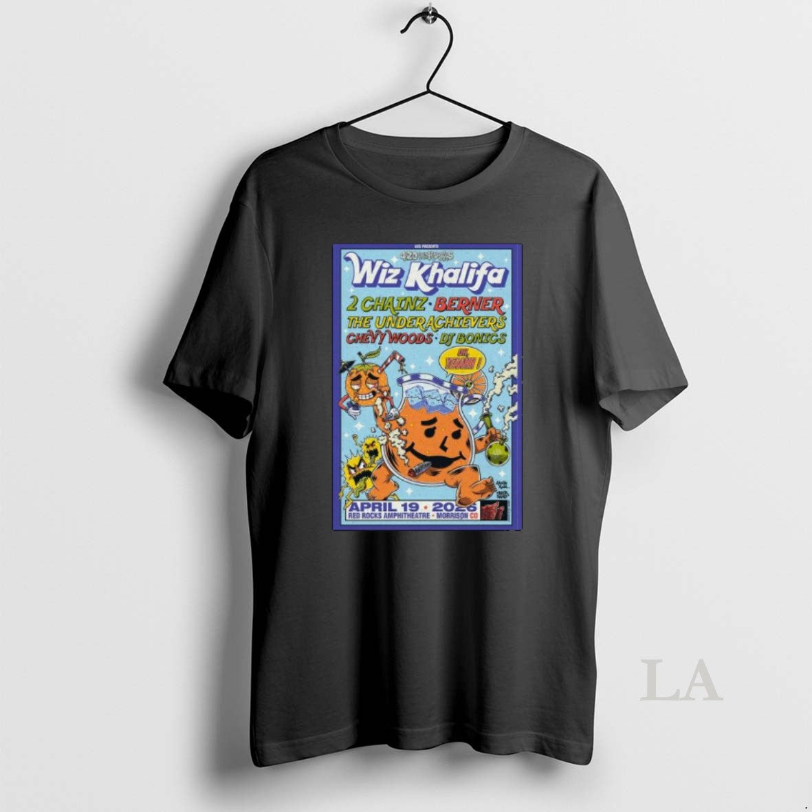 Original Wiz Khalifa April 19 2026 Red Rocks Park And Amphitheatre Morrison Co Long Sleve Shirt Hoodie Sweatshirt
