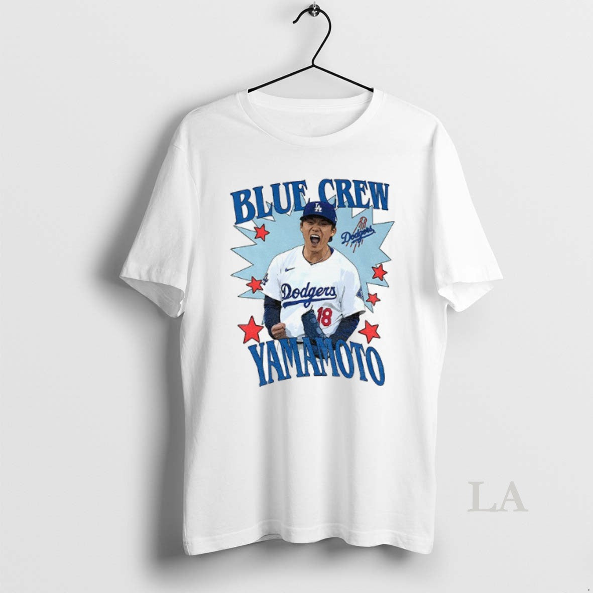 Original Yoshinobu Yamamoto 18 Los Angeles Dodgers Blue Crew Mlb Baseball 2025 Shirt Hoodie Sweatshirt | PurePodTees.com