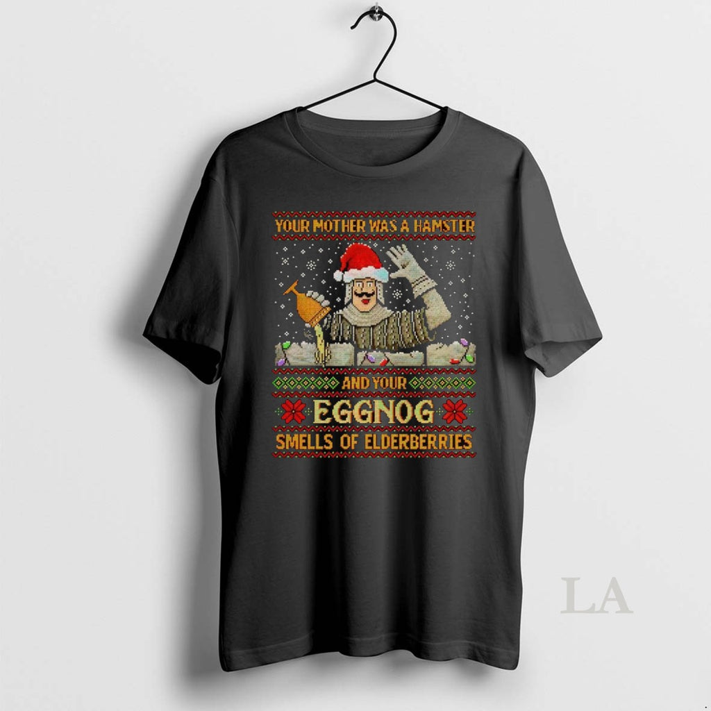 Original Your Mother Was A Hamster Your Eggnog Smells Of Elderberries Christmas Shirt Hoodie Sweatshirt | PurePodTees.com