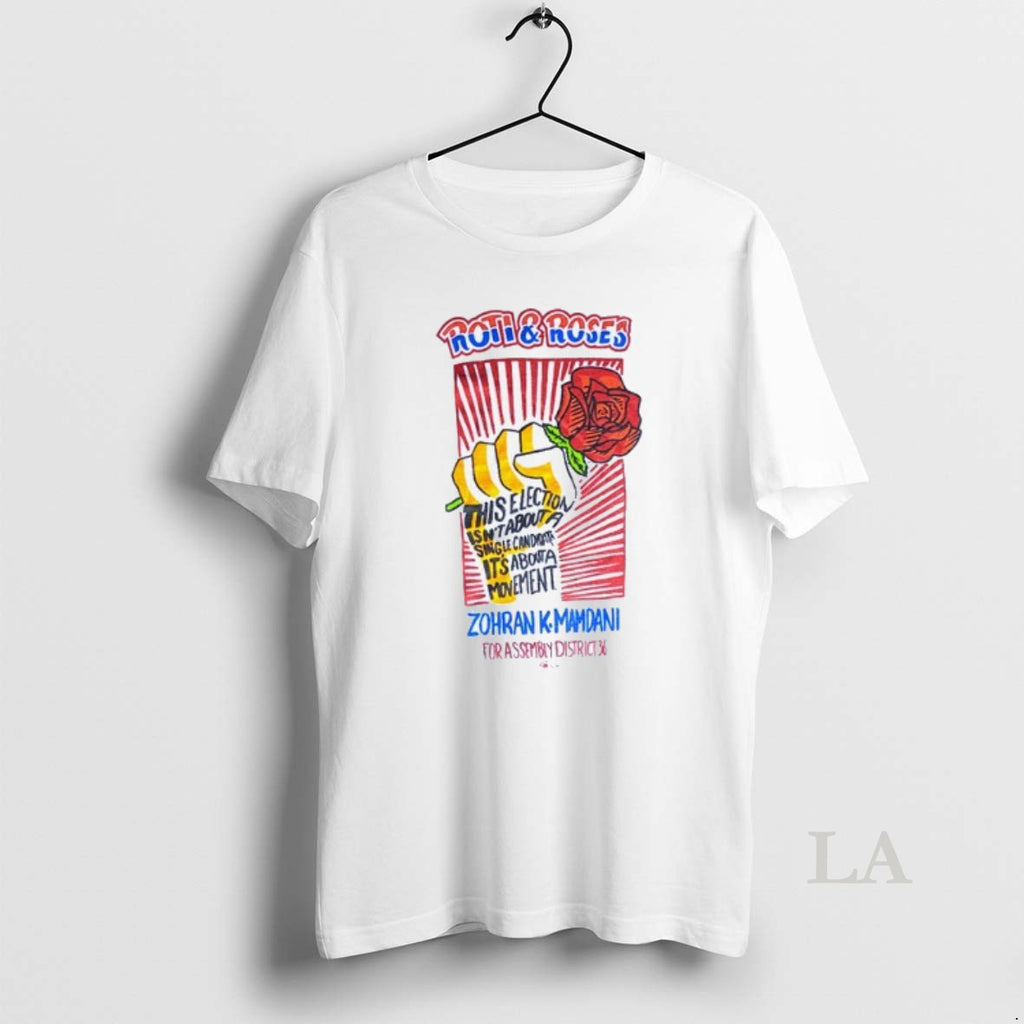Original Zohran Kwame Mamdani Roti And Roses Shirt Hoodie Sweatshirt | PurePodTees.com