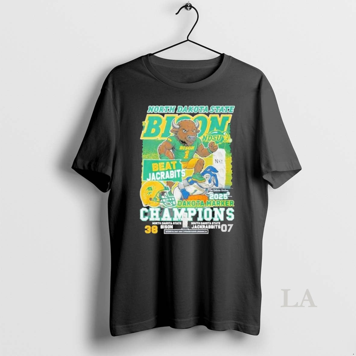 Original North Dakota State Bison 38 07 South Dakota State Jackrabbits 2025 Dakota Marker Champions Shirt Hoodie Sweatshirt