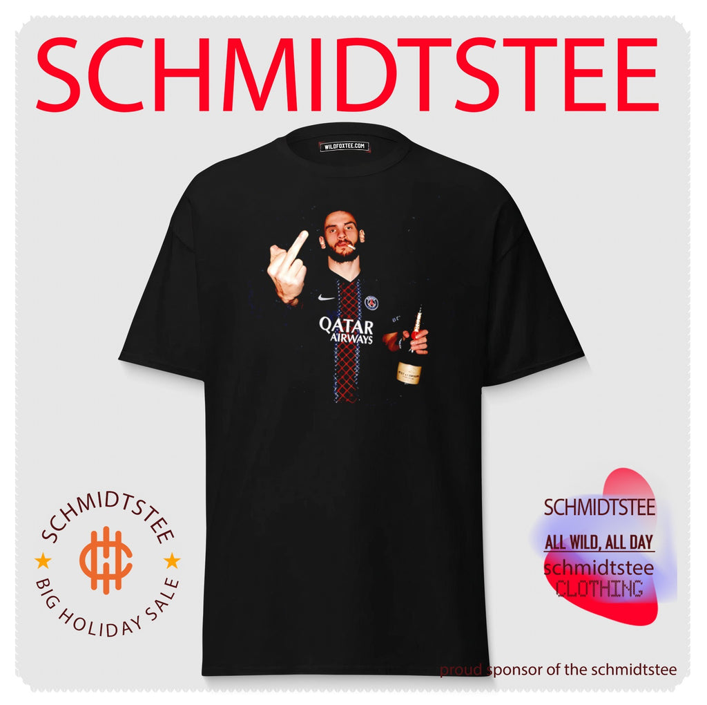 PSG Khvicha Kvaratskhelia holding beer Middle finger shirt