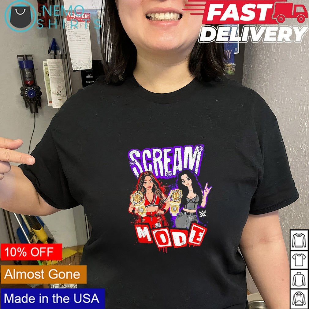 Paige and Brie Bella Scream Mode cartoon shirt