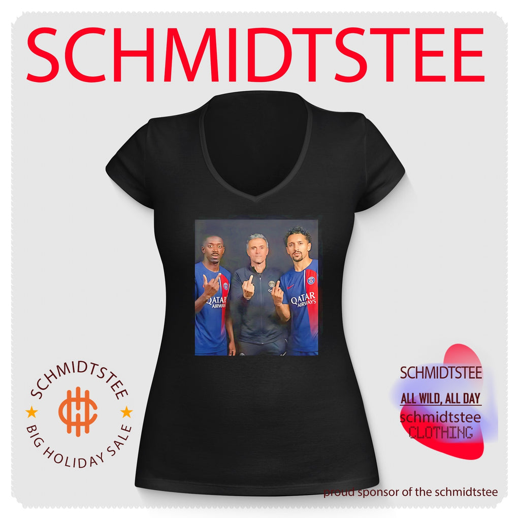 Paris Saint-Germain Ousmane Dembele and Luis Enrique and Marquinhos middle finger shirt