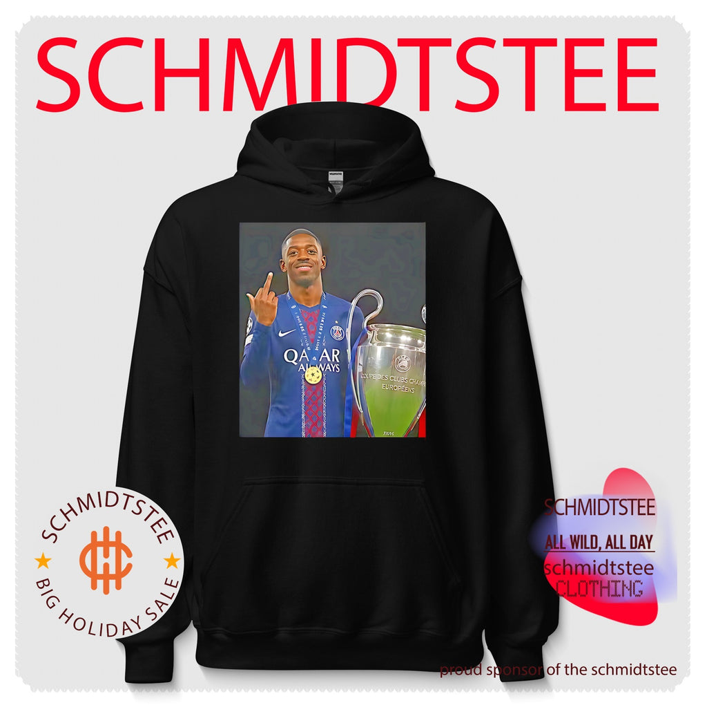 Paris Saint-Germain Ousmane Dembele middle finger trophy shirt