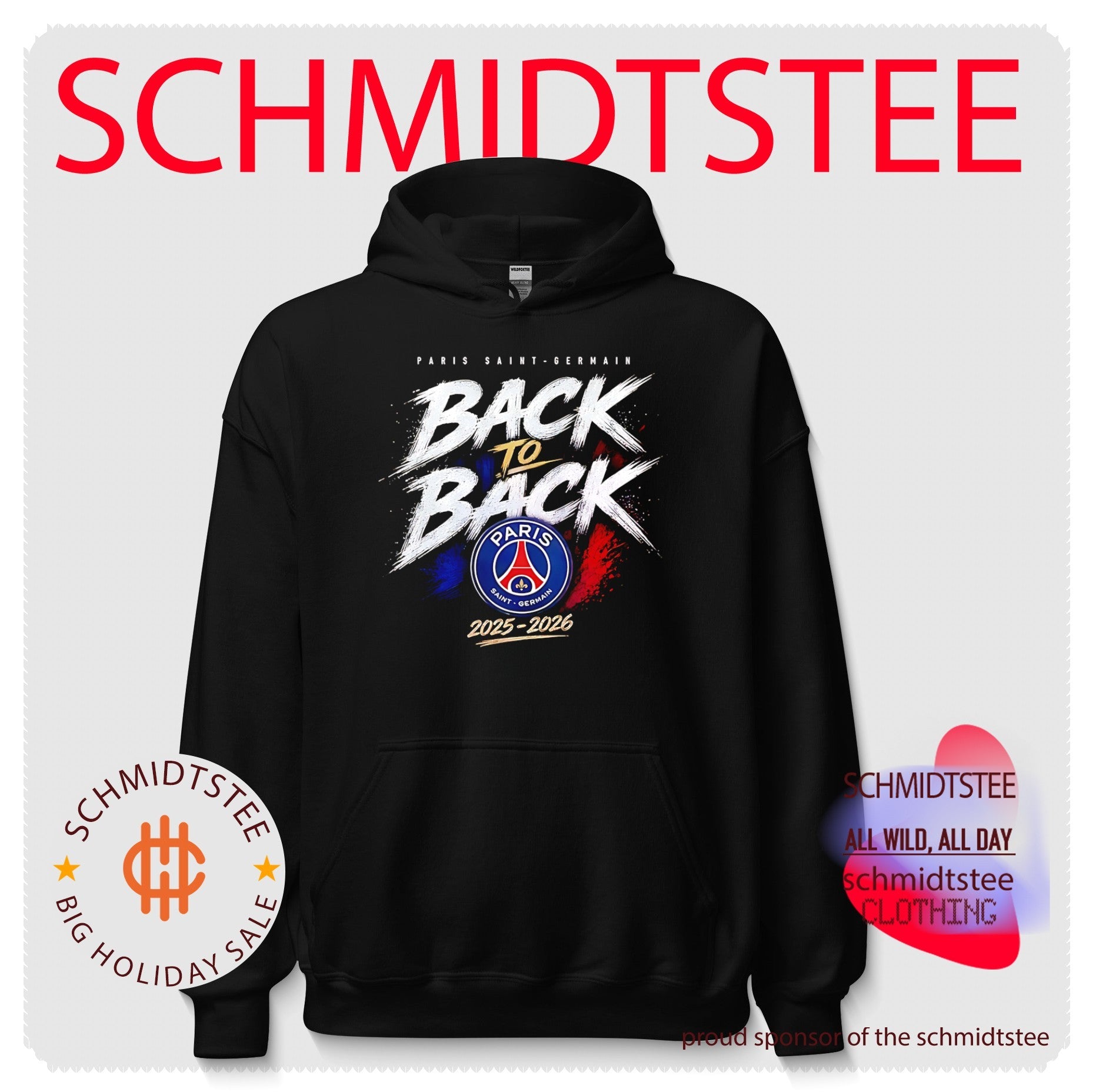 Paris Saint-Germain back to back 2025 2026 logo shirt