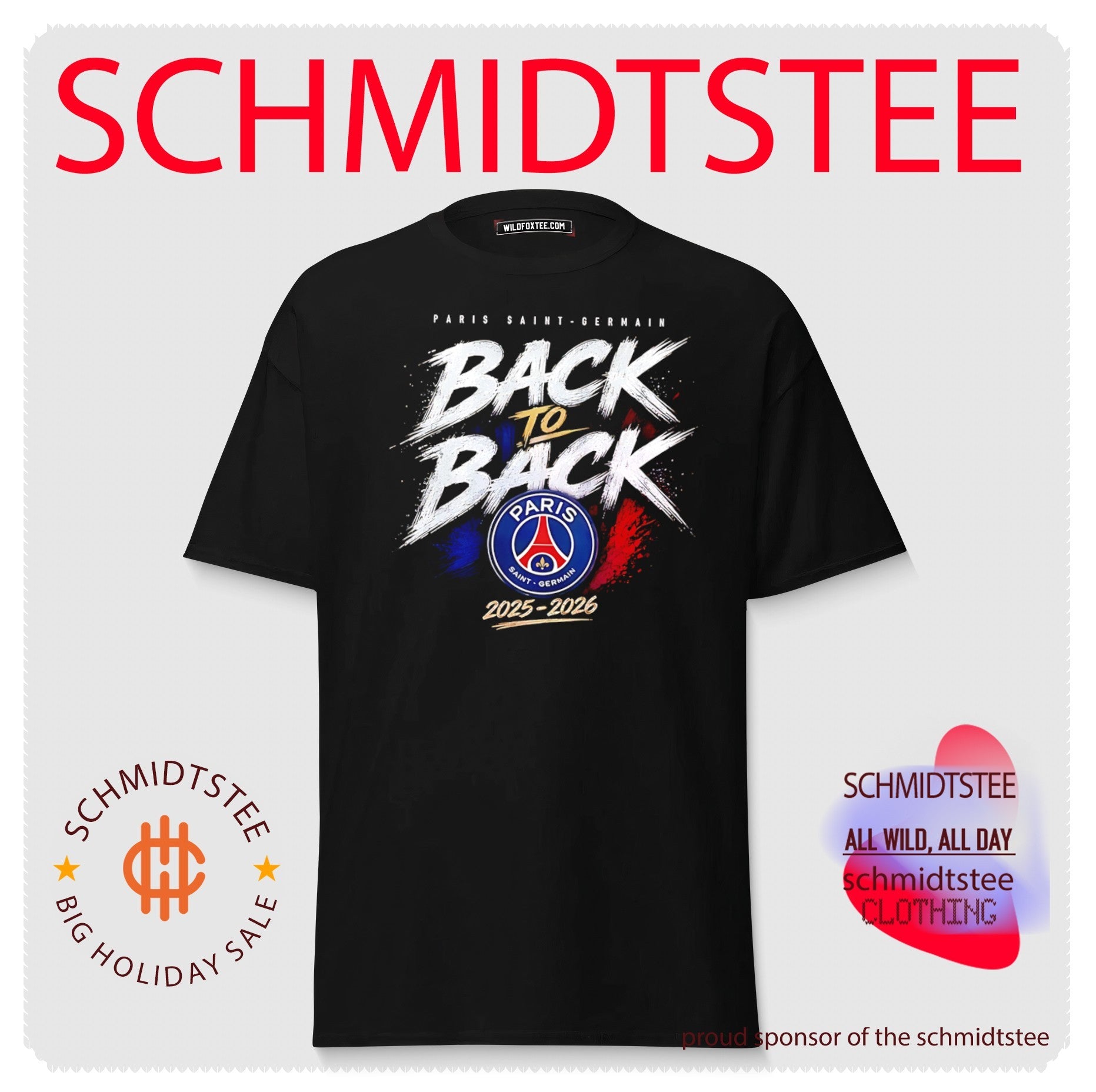 Paris Saint-Germain back to back 2025 2026 logo shirt