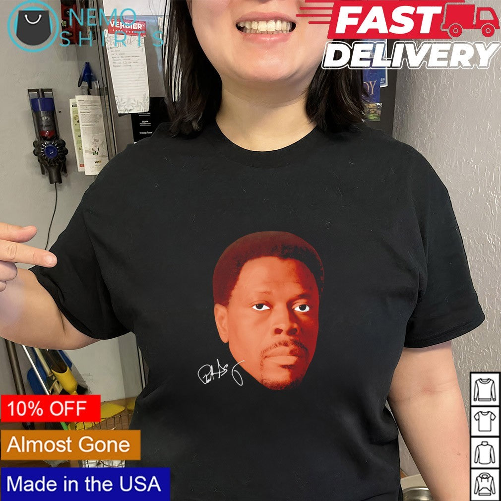 Patrick Ewing head face signature shirt