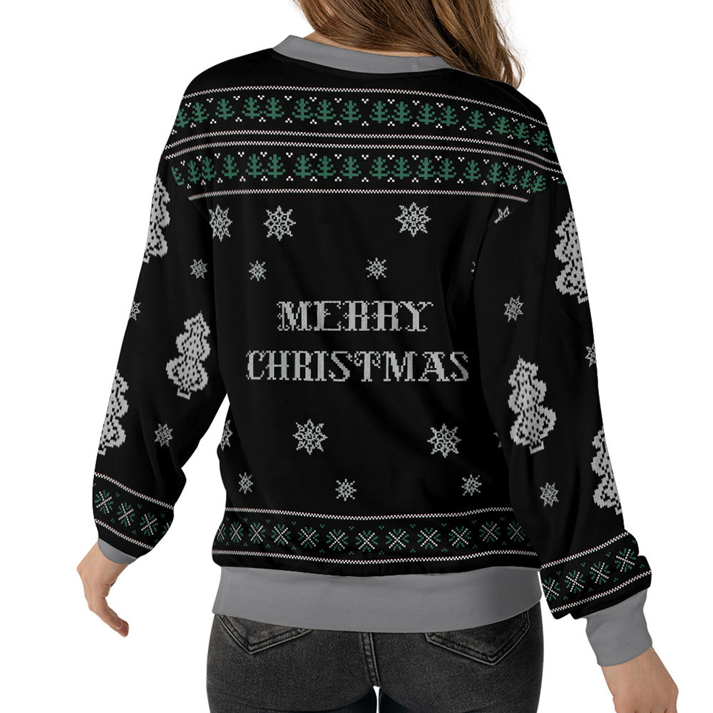 Penguin Overstimulated But Festive Ugly Christmas Sweater