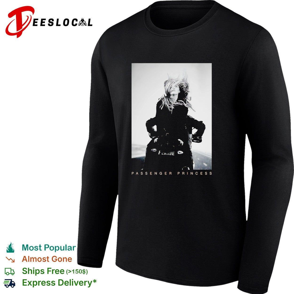 Perrie passenger princess motorcycle rider shirt