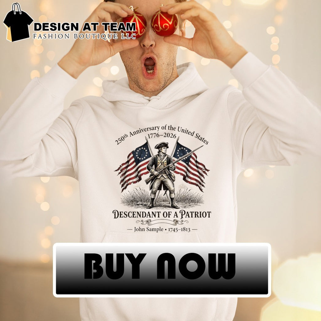 Personalized 250th Anniversary of the United States Descendant of Patriot Genealogy shirt