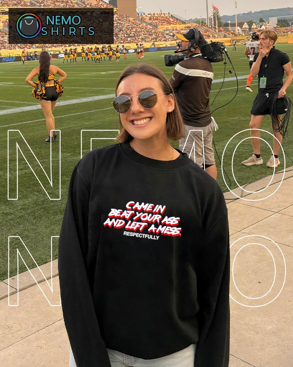 Came in beat your ass and left a mess respectfully text shirt