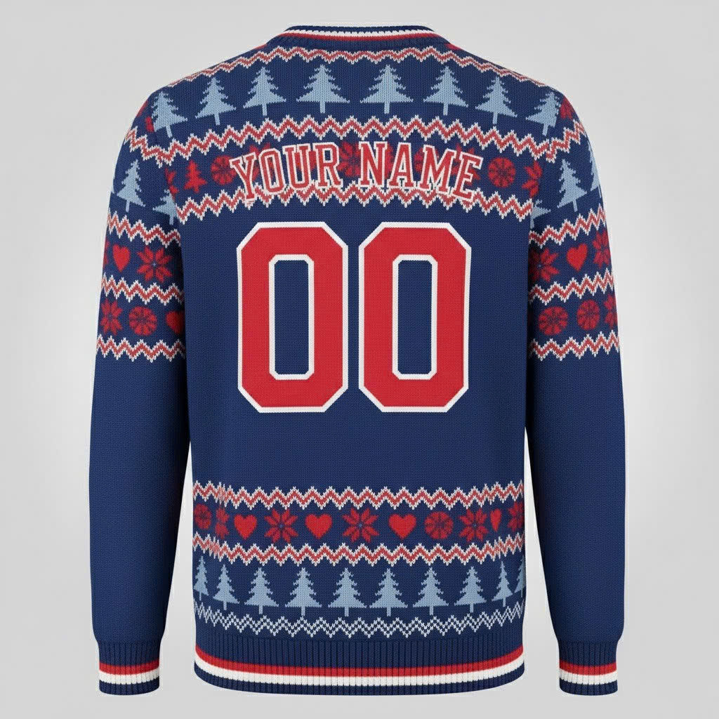Philadelphia 76ers x The Grinch Ugly Christmas Sweater – Royal Blue & Red “Grinchmas” Knit