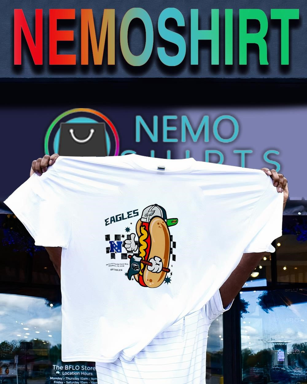 Philadelphia Eagles concessions hot dog cartoon shirt