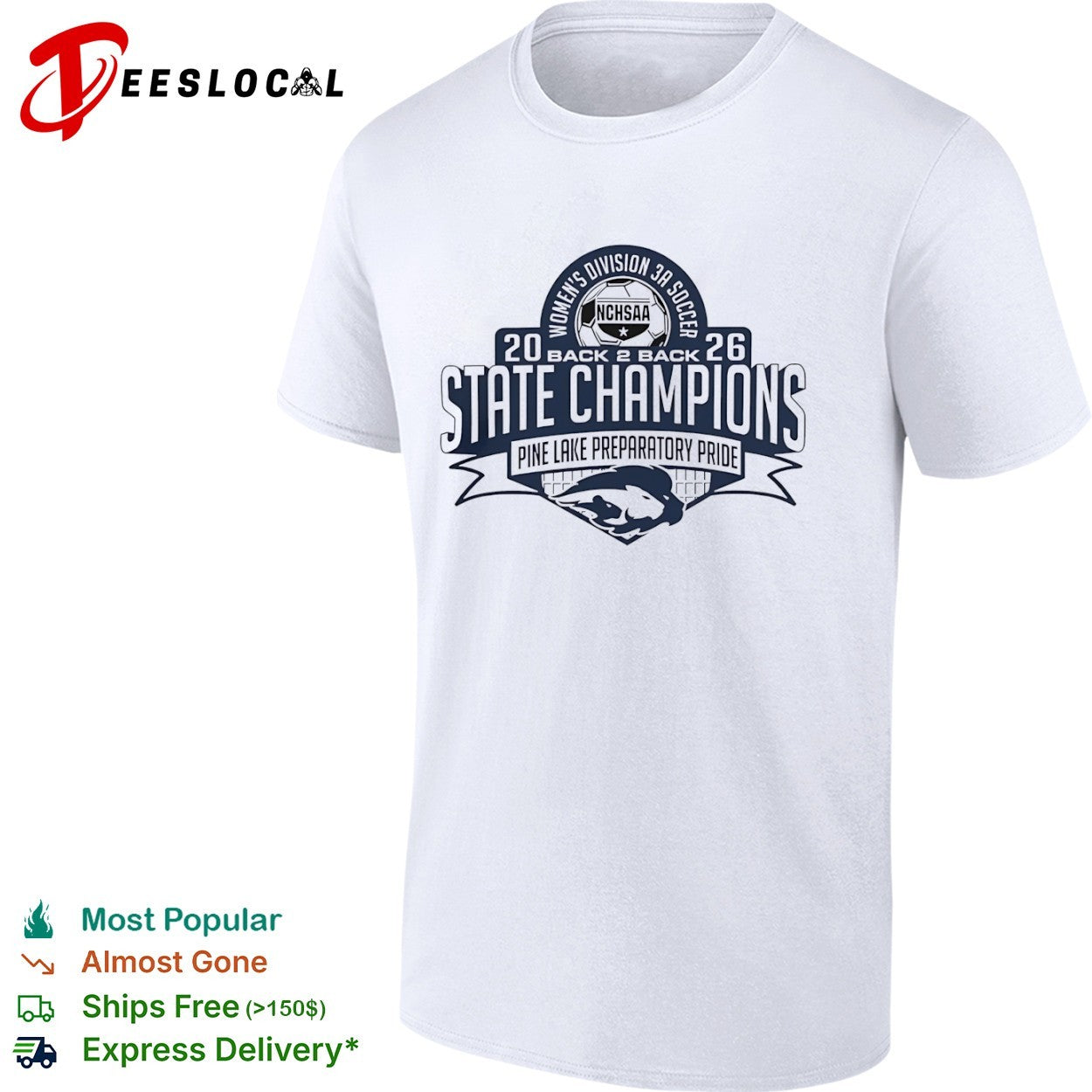 Pine Lake Preparatory Pride 2026 NCHSAA Division 3A Soccer State Champions shirt