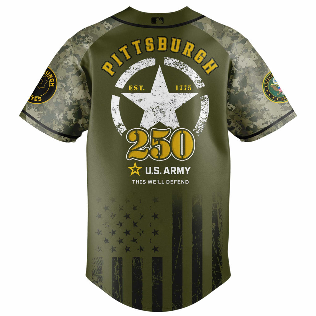 Pittsburgh Pirates MLB 250th anniversary US Army Jersey