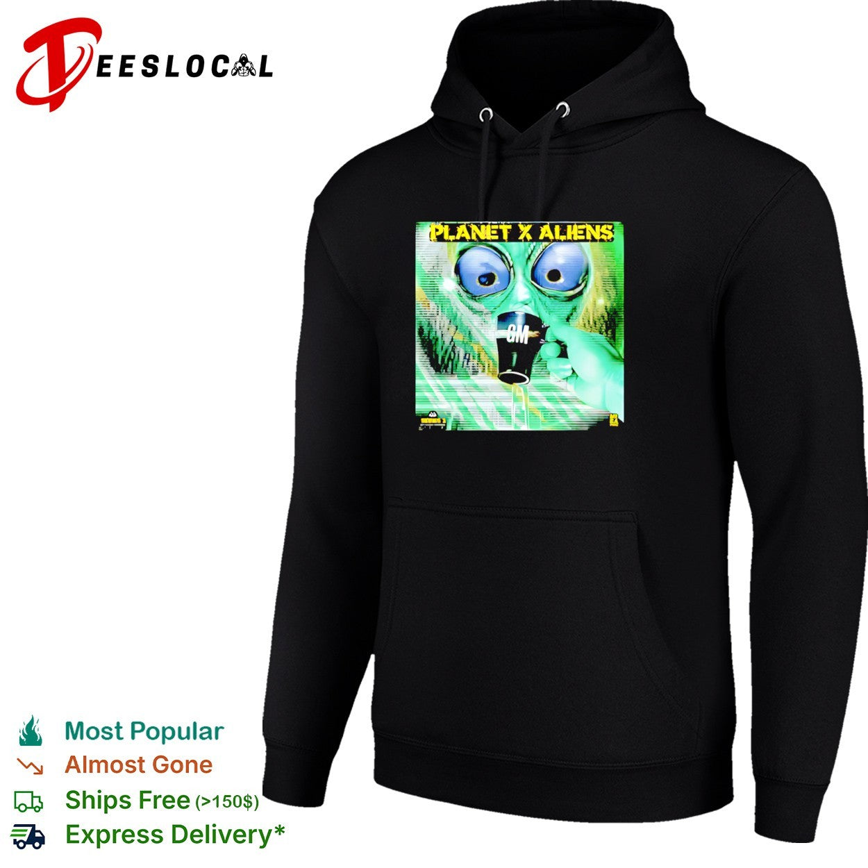 Planet X Aliens GM series 1 mega frog drinking coffee shirt