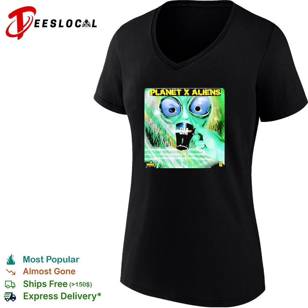 Planet X Aliens GM series 1 mega frog drinking coffee shirt