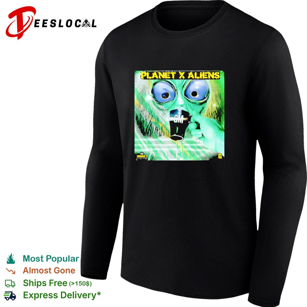 Planet X Aliens GM series 1 mega frog drinking coffee shirt