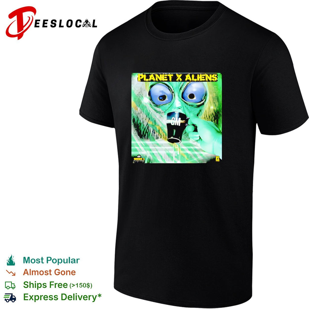 Planet X Aliens GM series 1 mega frog drinking coffee shirt