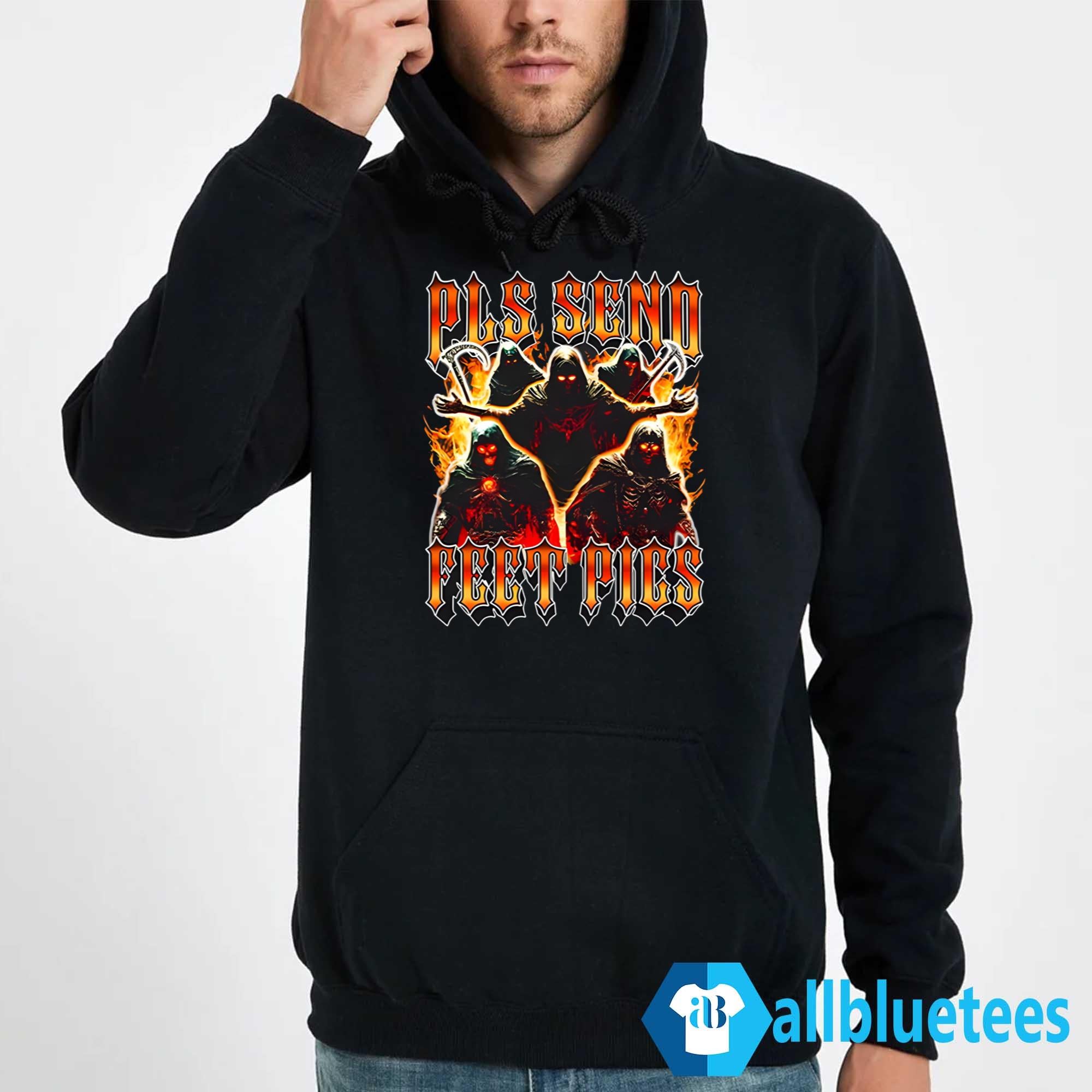 Pls Send Feet Pics Death Reaper Flames Vintage Shirt