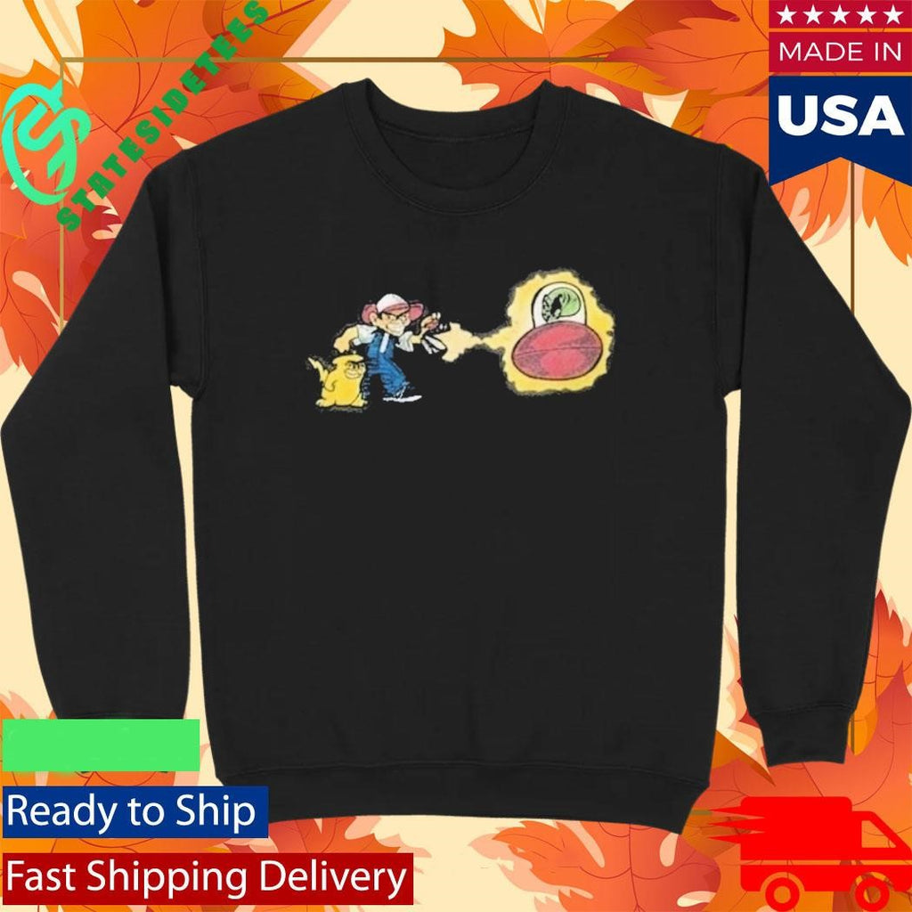 Pokemon Pikachu And Ash Alien Parody Shirt