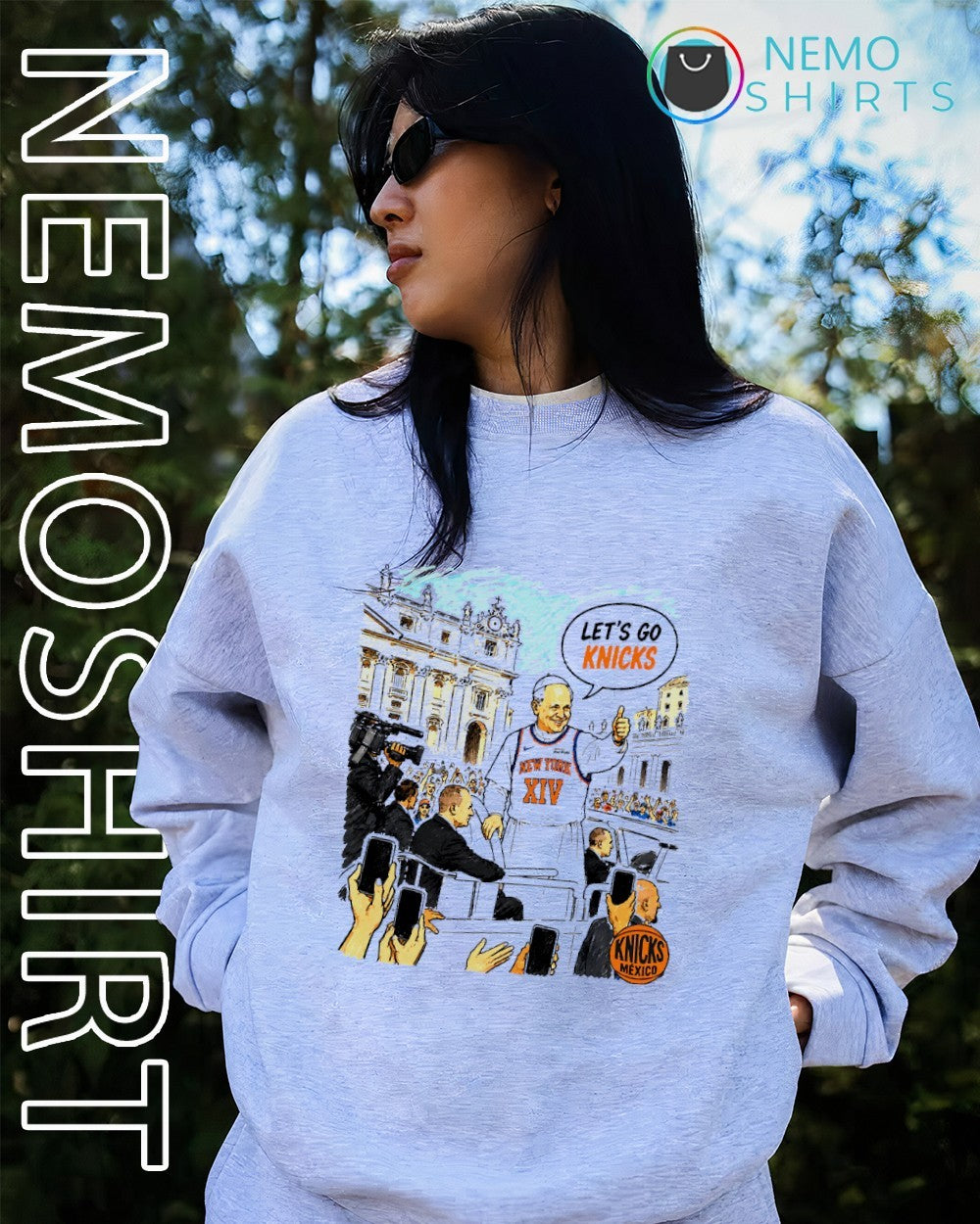 Pope Leo XIV let’s go New York Knicks shirt