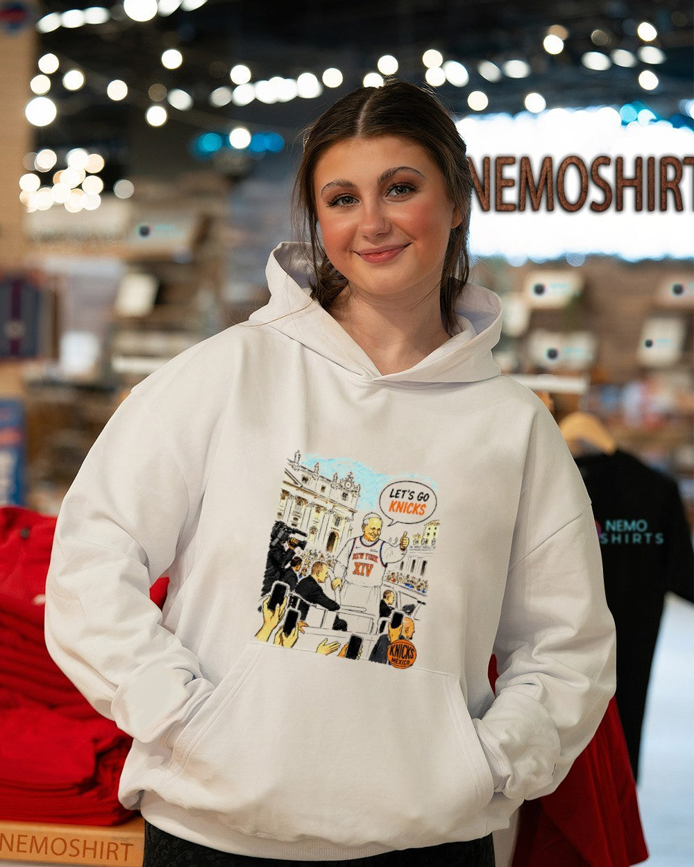 Pope Leo XIV let’s go New York Knicks shirt