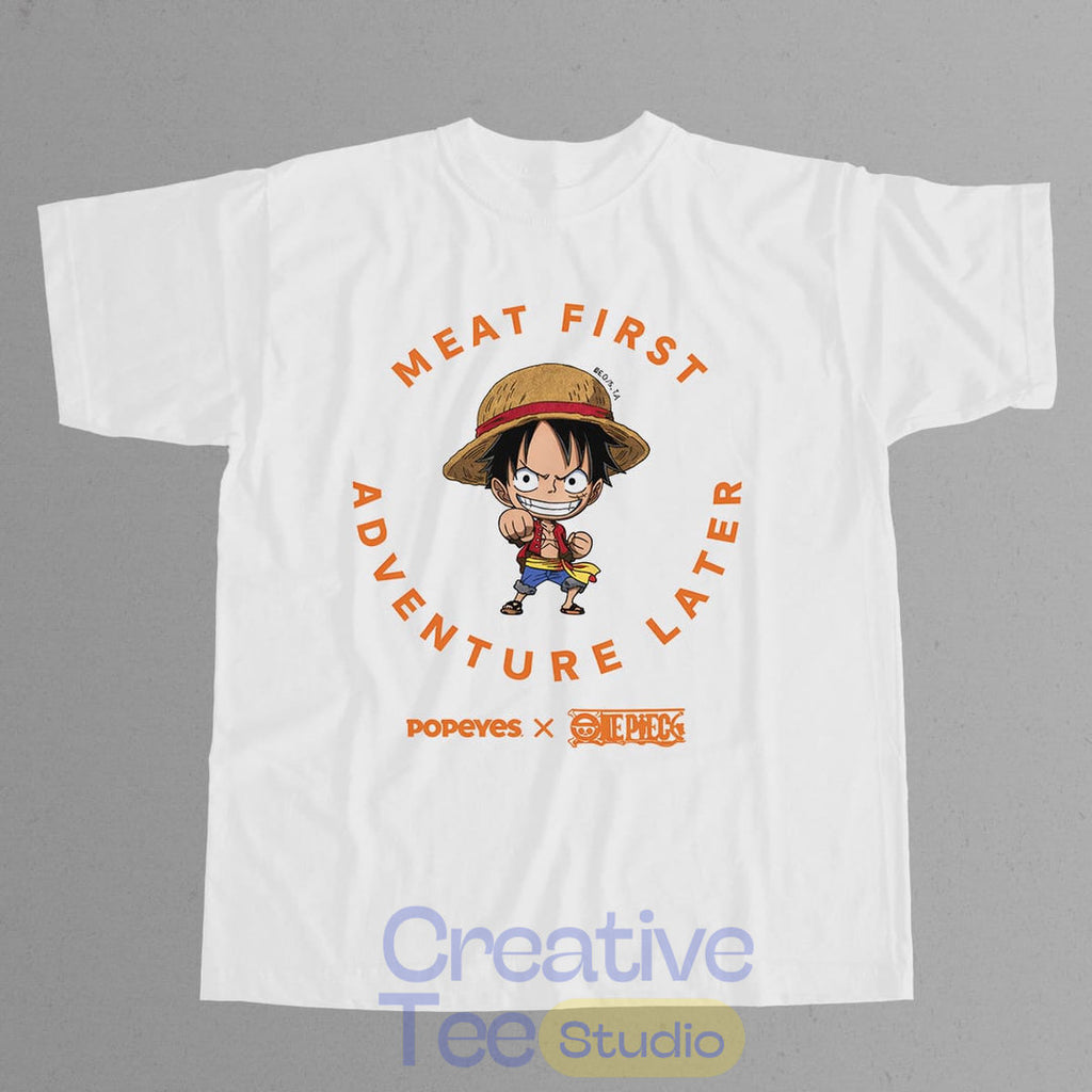 Popeyes One Piece Meat First Adventure Later T-Shirt