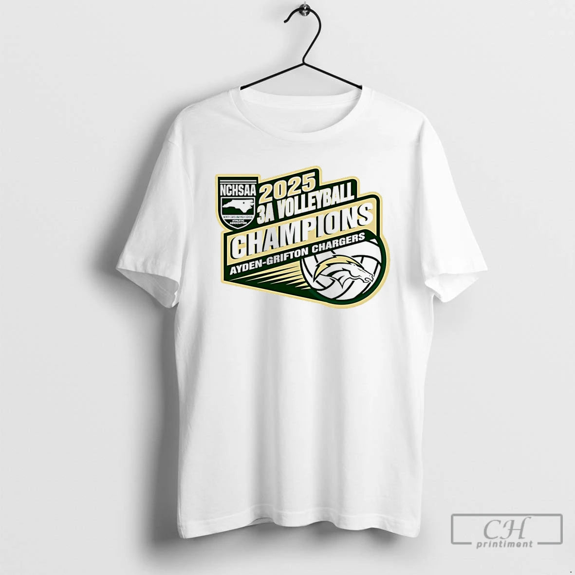 Premium 2025 Ayden Grifton Chargers Nchsaa 3a Volleyball Champions T Shirts Hoodie Sweatshirt | PurePodTees.com