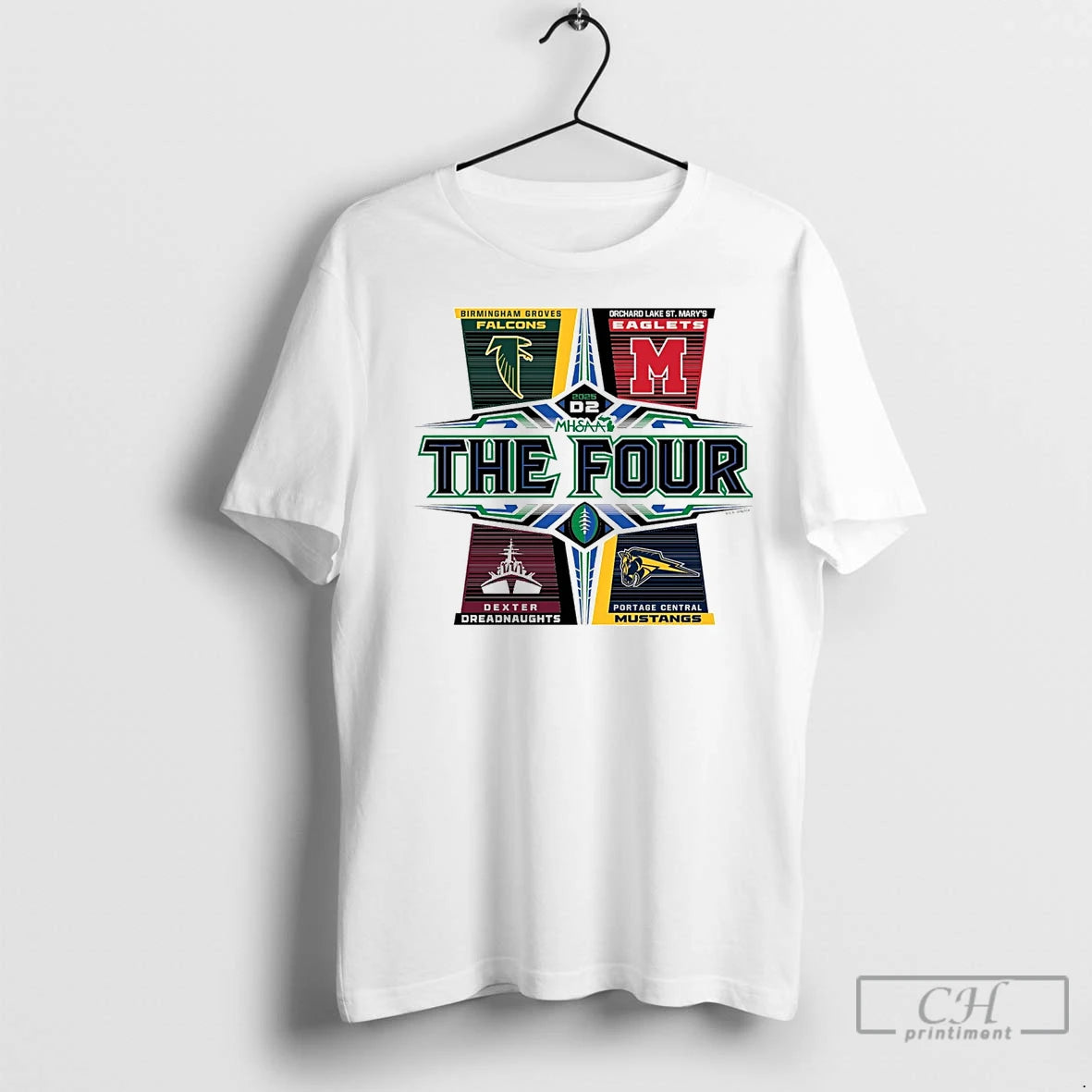 Premium 2025 Mhsaa Football D2 The Four Shirt Hoodie Sweatshirt | PurePodTees.com