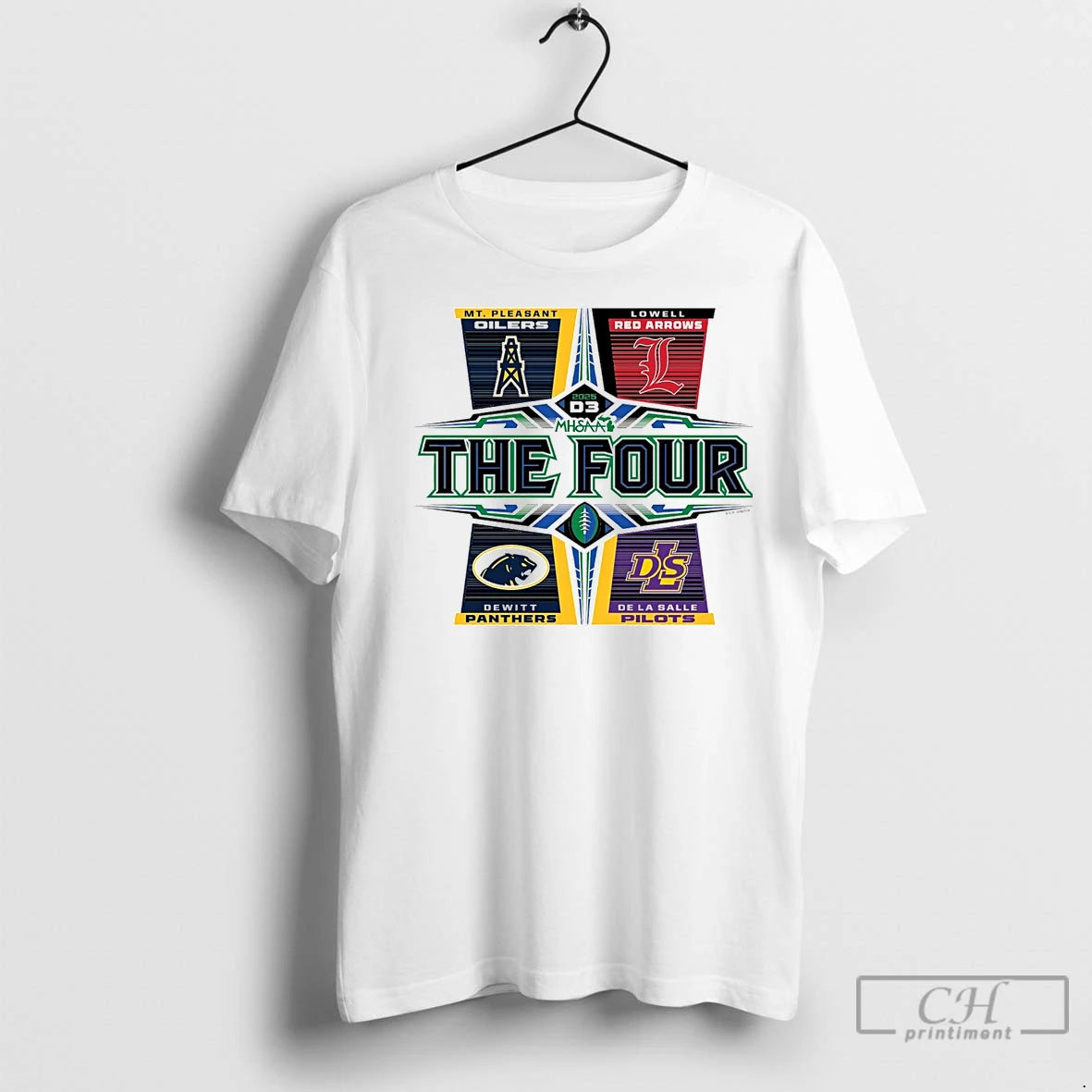 Premium 2025 Mhsaa Football D3 The Four Shirt Hoodie Sweatshirt | PurePodTees.com
