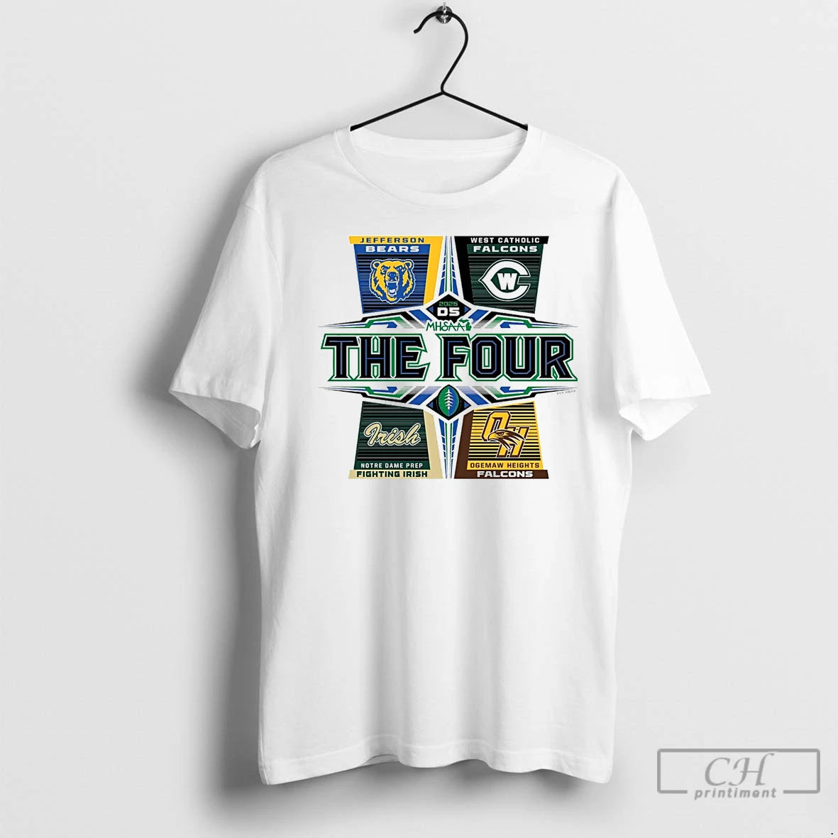 Premium 2025 Mhsaa Football D5 The Four Shirt Hoodie Sweatshirt | PurePodTees.com