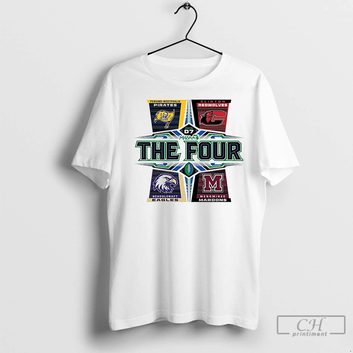 Premium 2025 Mhsaa Football D7 The Four Shirt Hoodie Sweatshirt | PurePodTees.com