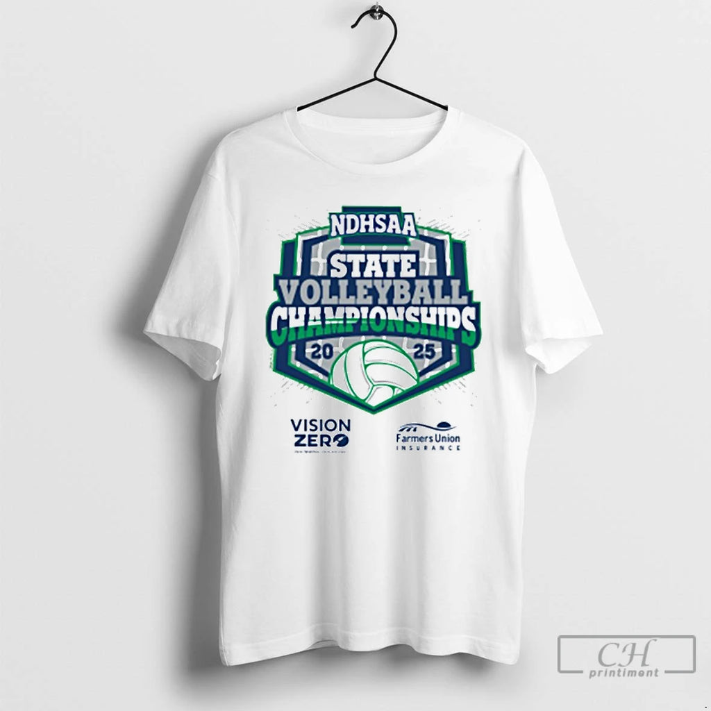 Premium 2025 Ndhsaa State Volleyball Championship Shirt Hoodie Sweatshirt | PurePodTees.com
