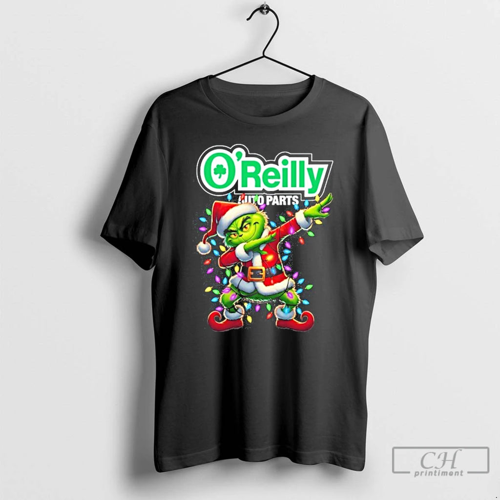 Premium 2025 Oreilly Auto Parts X Santa Grinch Dabbing Light Shirt Hoodie Sweatshirt | PurePodTees.com