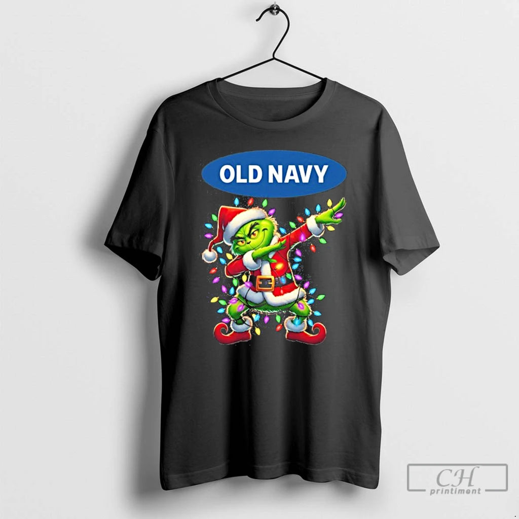 Premium 2025 Old Navy X Santa Grinch Dabbing Light Shirt Hoodie Sweatshirt | PurePodTees.com