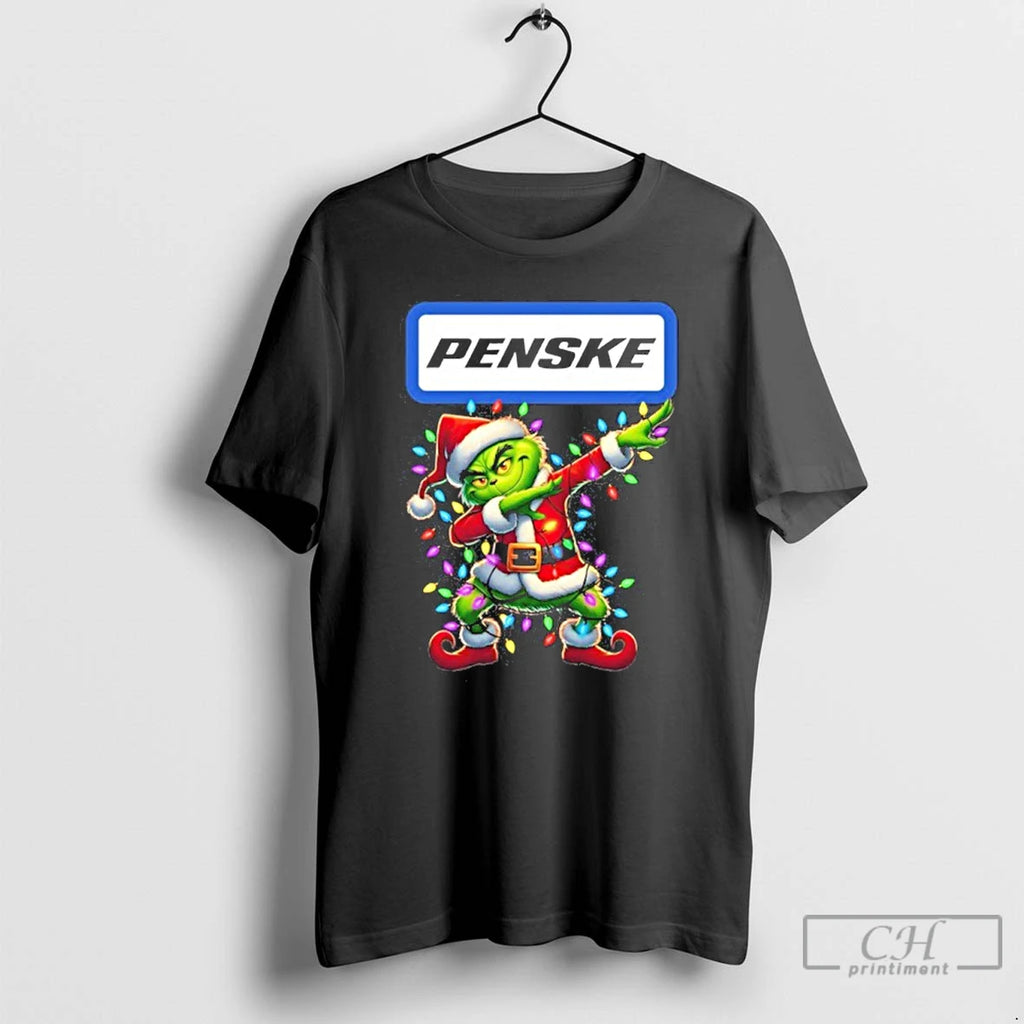 Premium 2025 Penske X Santa Grinch Dabbing Light Shirt Hoodie Sweatshirt | PurePodTees.com