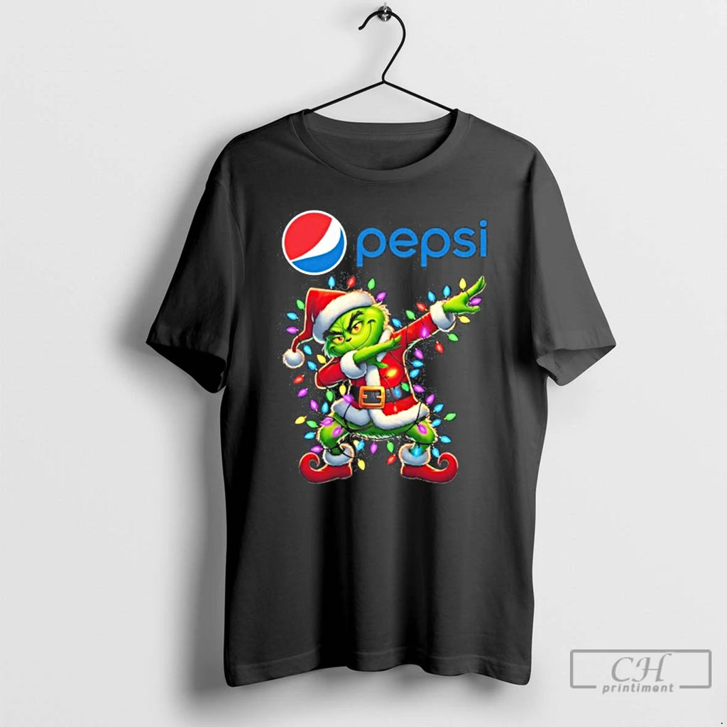 Premium 2025 Pepsi X Santa Grinch Dabbing Light Shirt Hoodie Sweatshirt | PurePodTees.com