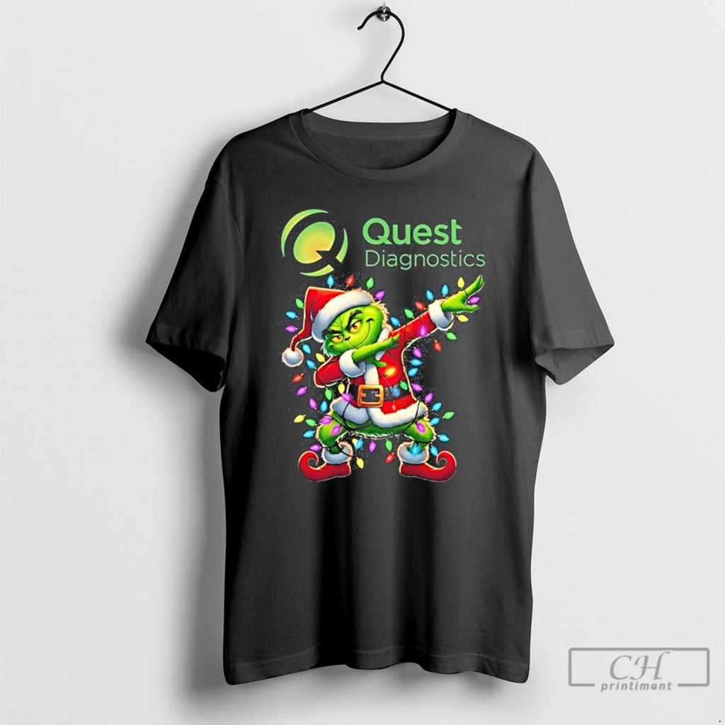 Premium 2025 Quest Diagnostics X Santa Grinch Dabbing Light Shirt Hoodie Sweatshirt | PurePodTees.com