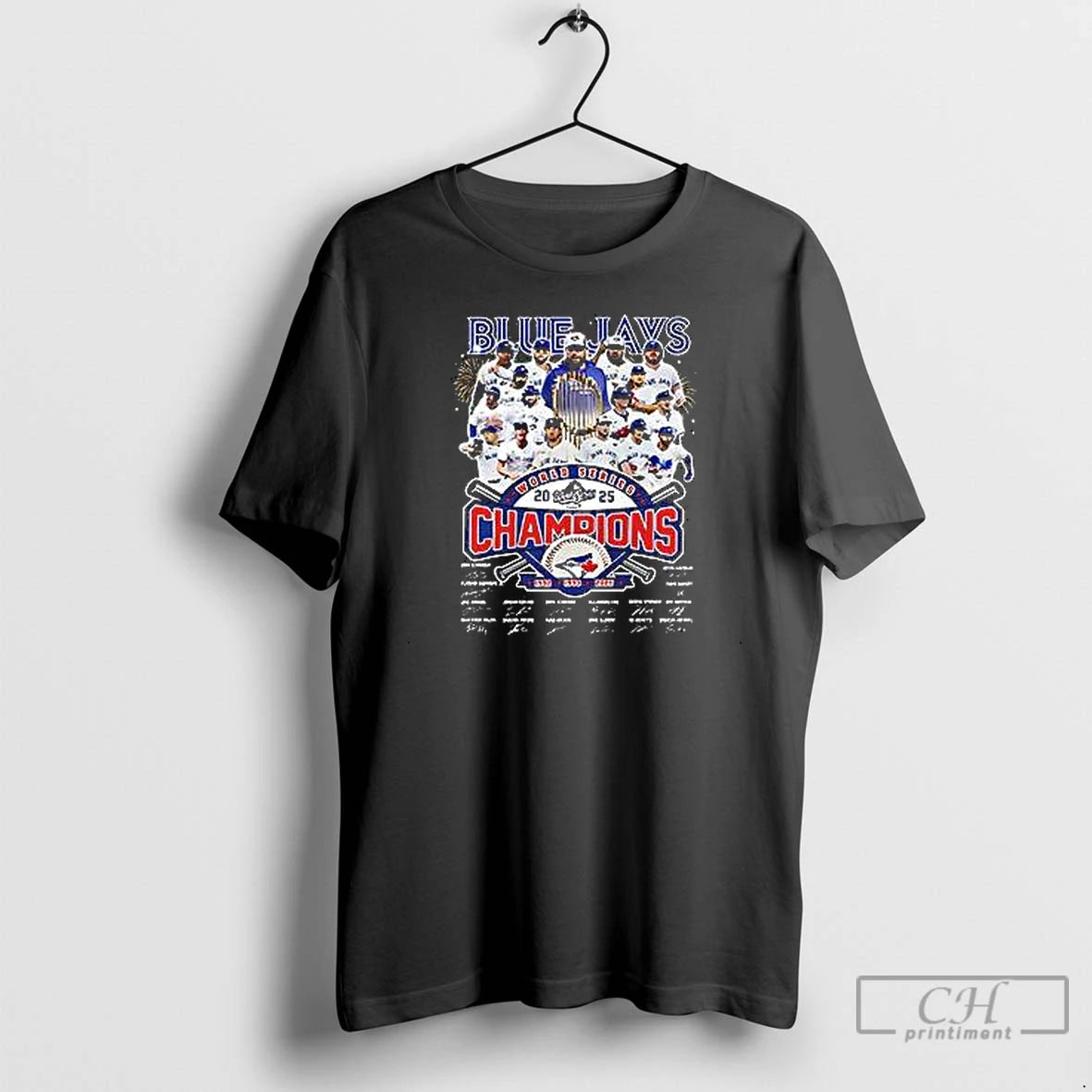 Premium 2025 Toronto Blue Jays World Series Champions Team Graphic Signature T Shirts Hoodie Sweatshirt | PurePodTees.com