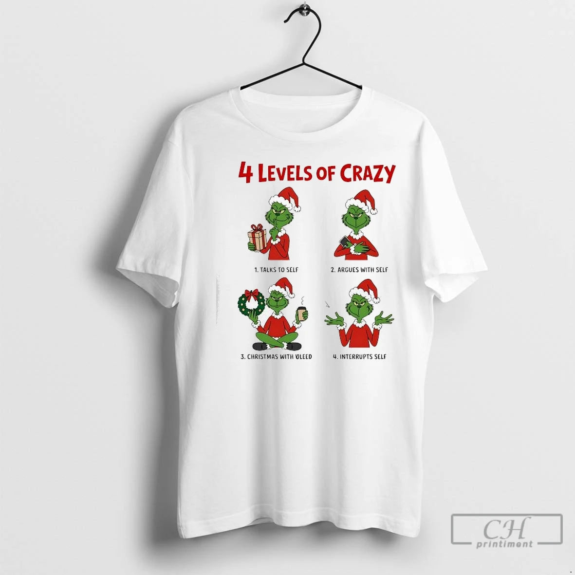 Premium 4 Levels Of Crazy Grinch Christmas With Oleed Shirt Hoodie Sweatshirt | PurePodTees.com