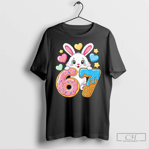 Premium 6 7 Bunny Ice Cream Drip Cool T Shirts Hoodie Sweatshirt | PurePodTees.com