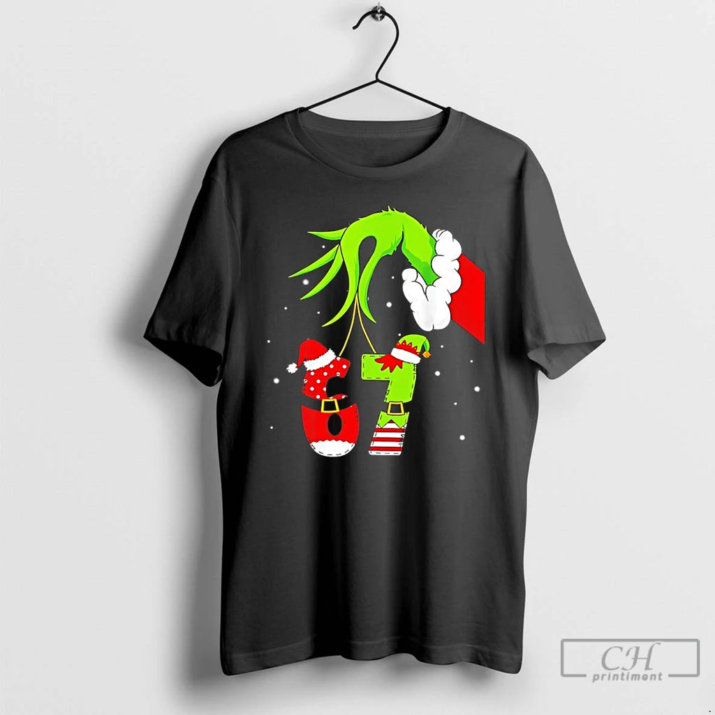 Premium 6 7 Elf Santa Christmas Pajamas T Shirts Hoodie Sweatshirt | PurePodTees.com