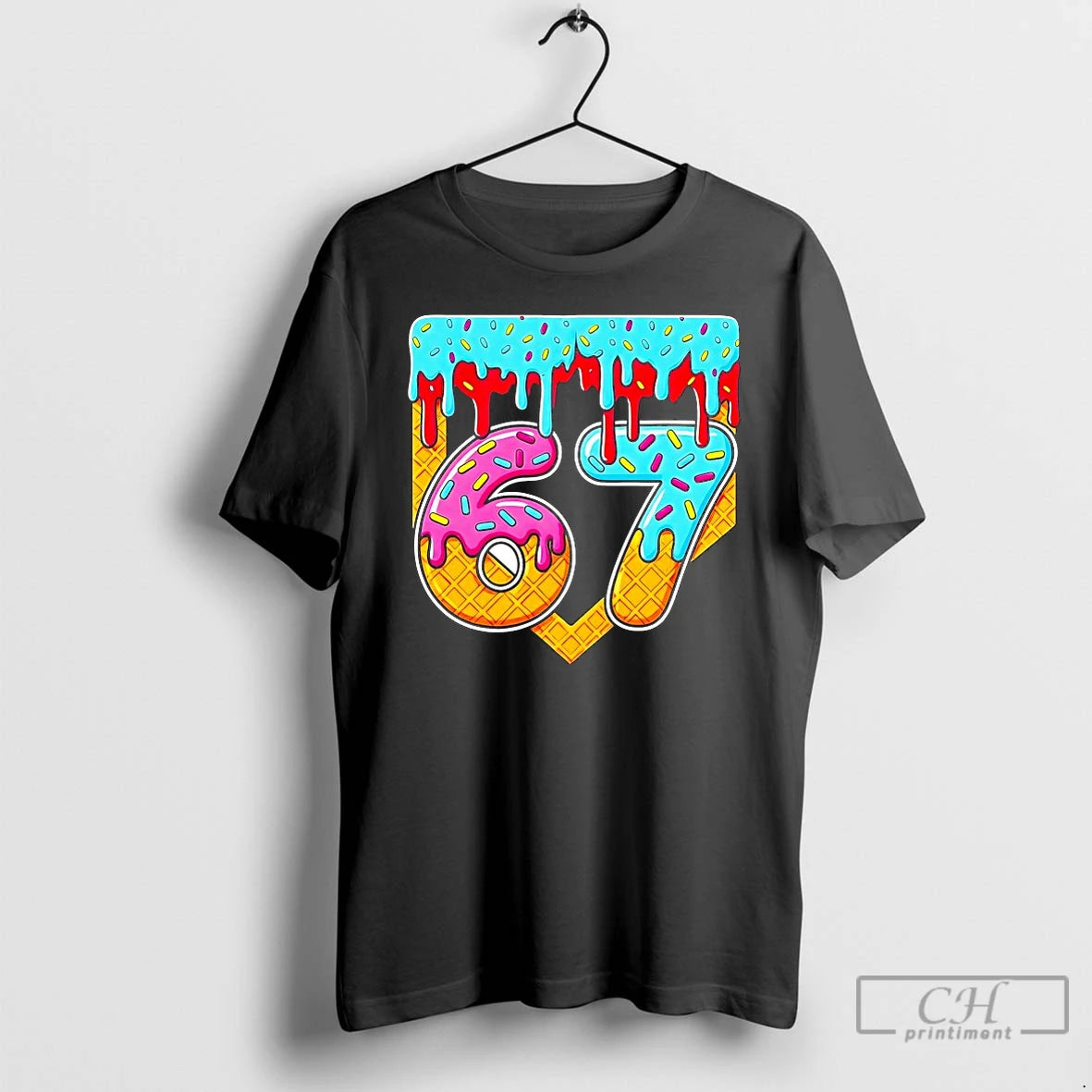 Premium 67 Ice Cream Drip Home Plate Baseball T Shirts Hoodie Sweatshirt | PurePodTees.com