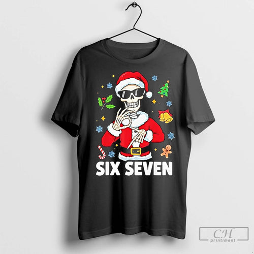 Premium 67 Six Seven Meme Funny Skeleton Christmas Shirt Hoodie Sweatshirt | PurePodTees.com