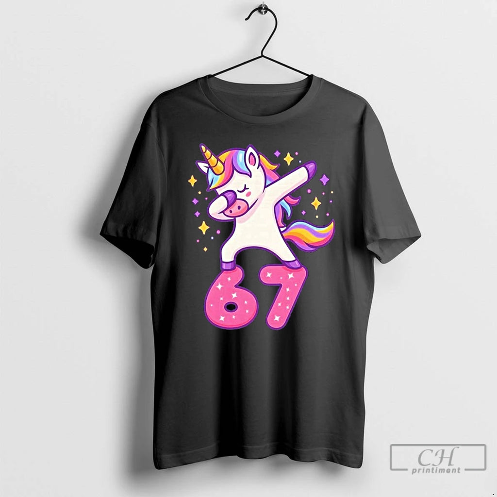 Premium 67 Unicorn Six Seven 6 7 Meme Brainrot Shirt Hoodie Sweatshirt | PurePodTees.com